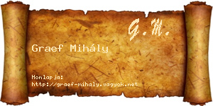 Graef Mihály névjegykártya
